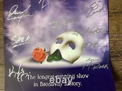 Affiche signée du casting vintage de Phantom Of The Opera 14X21 Musical MAJESTIC THEATRE