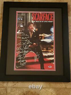 Al Pacino Scarface Cast Autographe Signé Auto Framed Affiche De Cinéma Photo Beckett