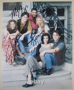 Amis de la télévision Photo 8x10 dédicacée du casting complet Aniston Cox Kudrow Perry