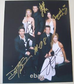 Amis de la télévision Photo 8x10 signée autographiée avec le casting complet Aniston Cox Kudrow Perry