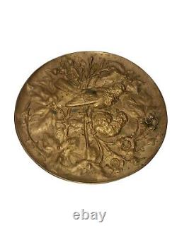 Antique Rare Original W H Jackson Brass / Bronze Oiseaux Sur Branche Cast Signé