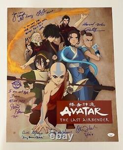 Avatar Dernier Airbender Cast X7 Signé 16x20 Authentic Autographied Photo Jsa Coa