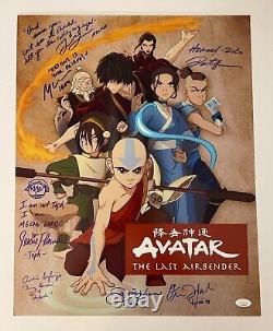 Avatar Le Dernier Maître de l'Air Cast x7 Signé 16x20 Photo Authentique Autographiée JSA COA