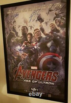 Avengers Age Of Ultron Cast Signed (18) Premiere Movie Poster 40x27 Holo Coa