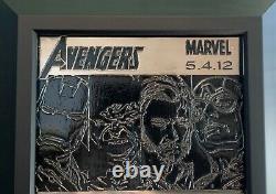 Avengers Film Metal Art Signé Par Le Cast Seulement 25 Jamais Produit Rare