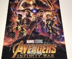 Avengers Infinity War Cast X3 Signé 12x18 Photo En Personne Autographe Jsa Coa