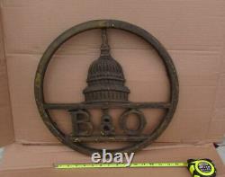 B&o Rail Road Baltimore & Ohio Train Engine Sign Plaque Cast Iron Original