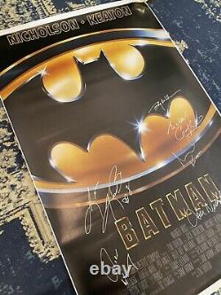 Batman 1989 Signé Affiche 24x36 Signatures Réelles Par Michael Keaton Cast