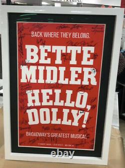 Bette Midler Hello Dolly Cast Carte De Fenêtre Signé Broadway