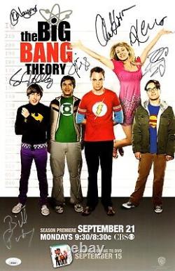 Big Bang Theory Cast Signé 11x17 Affiche 7 Autos Parsons Cuoco Jsa Xx29647