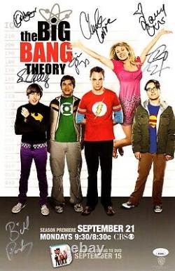 Big Bang Theory Cast Signé 11x17 Affiche 7 Autos Parsons Cuoco Jsa Xx29649