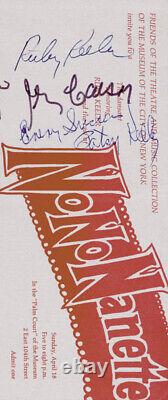 Billet signé de la distribution de la pièce 'No No Nanette' avec co-signataires.