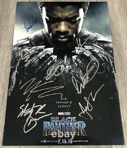 Black Panther Cast Signé 12x18 Photo Poster Michael B. Jordan +7 Avec Profexact