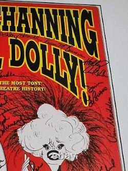 Bonjour Dolly Broadway Ensemble Cast Signé Théâtre Carte de Fenêtre 14 x 22 Original
