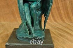 Bronze Mythique Signé Original Hot Cast Devil Lucifer Sculpture Artisanale