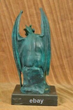 Bronze Mythique Signé Original Hot Cast Devil Lucifer Sculpture Artisanale