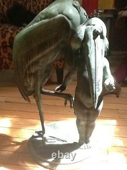 Carl Paul Jennewein Cast Bronze Sculpture Garçon Stork 25 1/2 Signé Cpj 1941