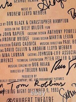 Carte d'ouverture de Sunset Blvd signée par Glen Close et le casting de LA