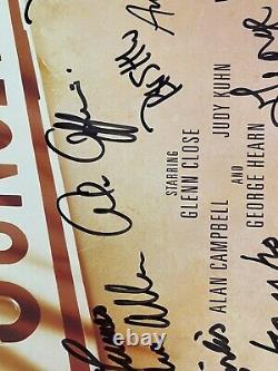 Carte de fenêtre rare de la distribution originale de LA de Sunset Blvd avec Glen Close, soirée d'ouverture signée
