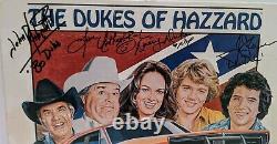 Cast Of Dukes Of Hazzard X 3 Signé Autograph Lp Cover Record Jsa Bo Daisy Luke