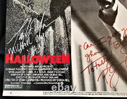 Cast Signé L'original 1er Film D'halloween Carte De Hall Vintage 7 Signatures Psa