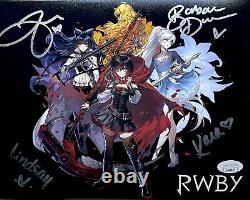 Casting de l'anime RWBY - Photo signée 8x10 avec certificat d'authenticité JSA COA par Zech, Jones, Dunkelmen, Eberle