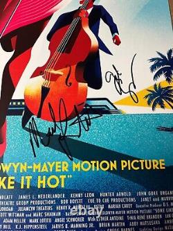 Certains l'aiment chaud - Distribution signée et autographiée de la carte fenêtre 14x22 de Broadway avec Borle et Ghee.