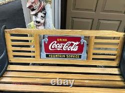 Coca Cola Fountain Service Cast Iron Bench Withsign, Oak Slates Local Pickup Only
