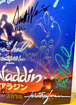 Communiqué de presse du film Aladdin de Disney avec la distribution signée par 17 autographes de Robin Williams