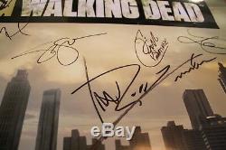 Dédicacées The Cast Walking Dead Affiche Signée 24x36-20 + Authentique Signatures