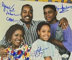 Distribution familiale signée de la photo 8x10 autographiée du casting de Family Matters avec JSA Reginal VelJohnson