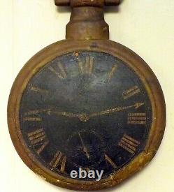 Early 19th Century Montre Fusee Horloge Réparation De Bijoux Panneaux Commerciaux Bois Et Fonte De Fer