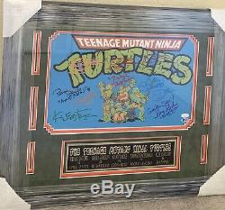 Encadré Teenage Mutant Ninja Turtles Tmnt Cast Signé X6 11x17 Poster Beckett Loa