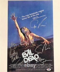 Evil Dead Cast Signé 11x17 Movie Poster Photo Psa Coa Loa Tilly Raimi Spiegel