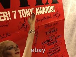 Evita Musique Origine Cast Signé 22x14 Andrew Lloyd Webber Poster 1992-1994