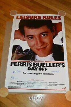 Ferris Bueller's Day Off Cast Autographed Movie Poster 27x40 Schwartz Coa