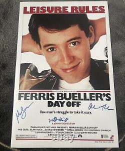 Ferris Bueller's Day Off Cast Signé 11 X 17 Affiche De Photo Beckett Certifiée