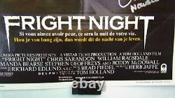 Fright Night Original 1985 Affiche De Cinéma Française / Néerlandaise 14x21 Cast Signée X 4
