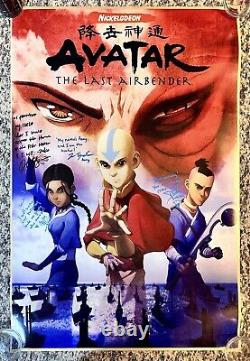 Full Cast Autographié Avatar Le Dernier Airbender Poster Zach Eisen Mae Whitman