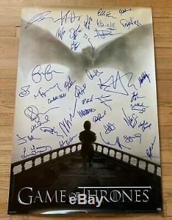 Game Of Thrones Cast Signé Dédicacé 36x24 Affiche Kit Harington Dinklage