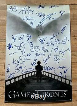 Game Of Thrones Cast Signé Dédicacé 36x24 Affiche Kit Harington Dinklage