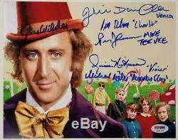 Gene Wilder + Willy Wonka Cast Enfants X6 Signé 8x10 Photo Psa / Adn Coa Loa