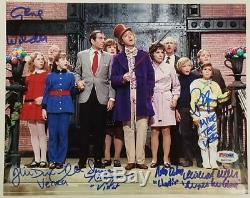 Gene Wilder + Willy Wonka Enfants X6 Cast Signé 8x10 Usine Psa Photo / Adn Loa Coa