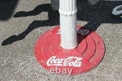 Grand 59 Vintage Coca Cola Sign Base 1 Pièce En Aluminium Moulé Carrousel Cheval
