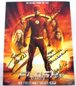 Grant Gustin Le Flash Signé X5 Membres Cast Autographe 8x10 Photo Avec Coa
