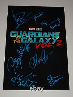 Guardians Of The Galaxy Vol 2 Cast Signé X6 Autographié 12x18 Photo Affiche