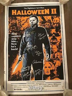 Halloween 2 James Rheem Davis Affiche Sérigraphiée Cast Signed John Carpenter