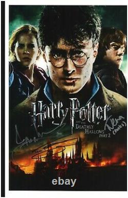 Harry Potter Cast Signé (x3) 11x17 Photo Couleur Autographe Monde Coa