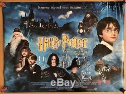 Harry Potter Original Cinéma Quad Poster Signée À La Main Par Cast 2001