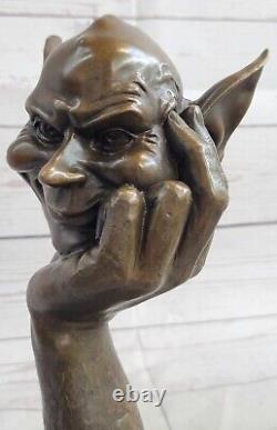 Hot Cast Signé Oeuvre Originale De Juno Gnomes Museum De Qualité Bronze Statue